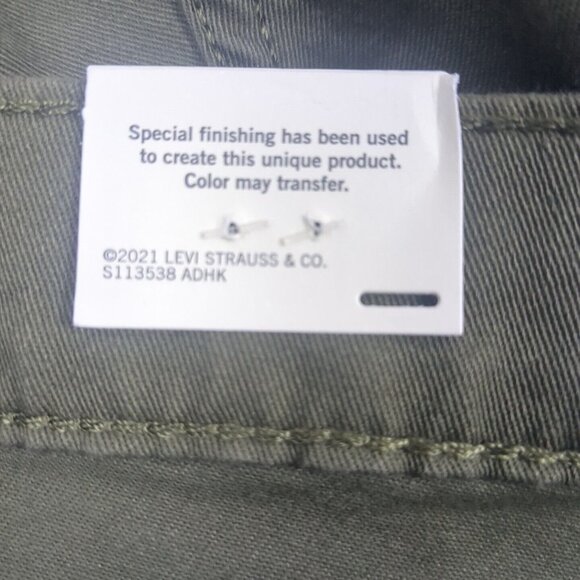 Signature Gold Levi Strauss Olive Green Cargo Shorts Mens 46 Hits At The Knee - Picture 14 of 16